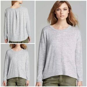 Rag & Bone/JEAN Giada Long-Sleeve Slub-Knit Gray Top Size XS